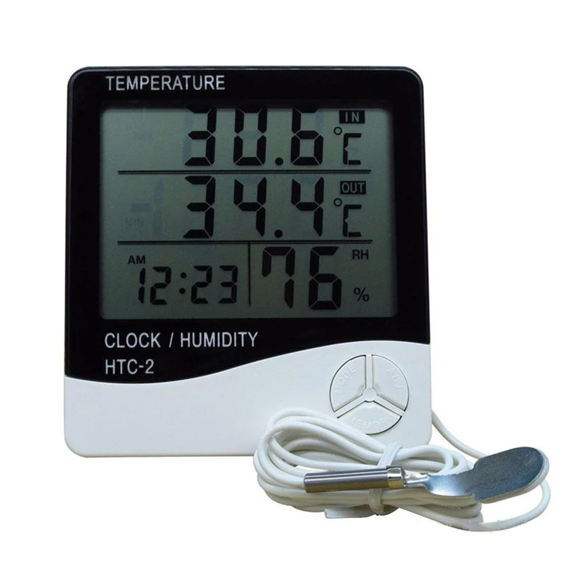 دماسنج و رطوبت سنج دیجیتال محیطی با نمایشگر LCD و حافظه